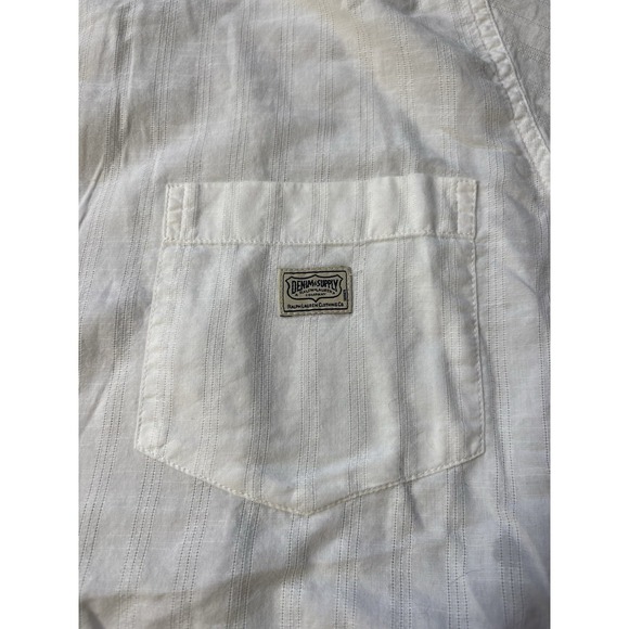 Denim & Supply Ralph Lauren Shirt Mens XL Solid White Short Sleeve Button Up - Picture 7 of 8